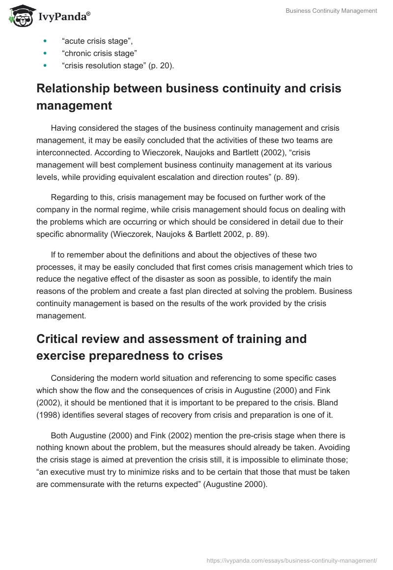 Business Continuity Management. Page 4