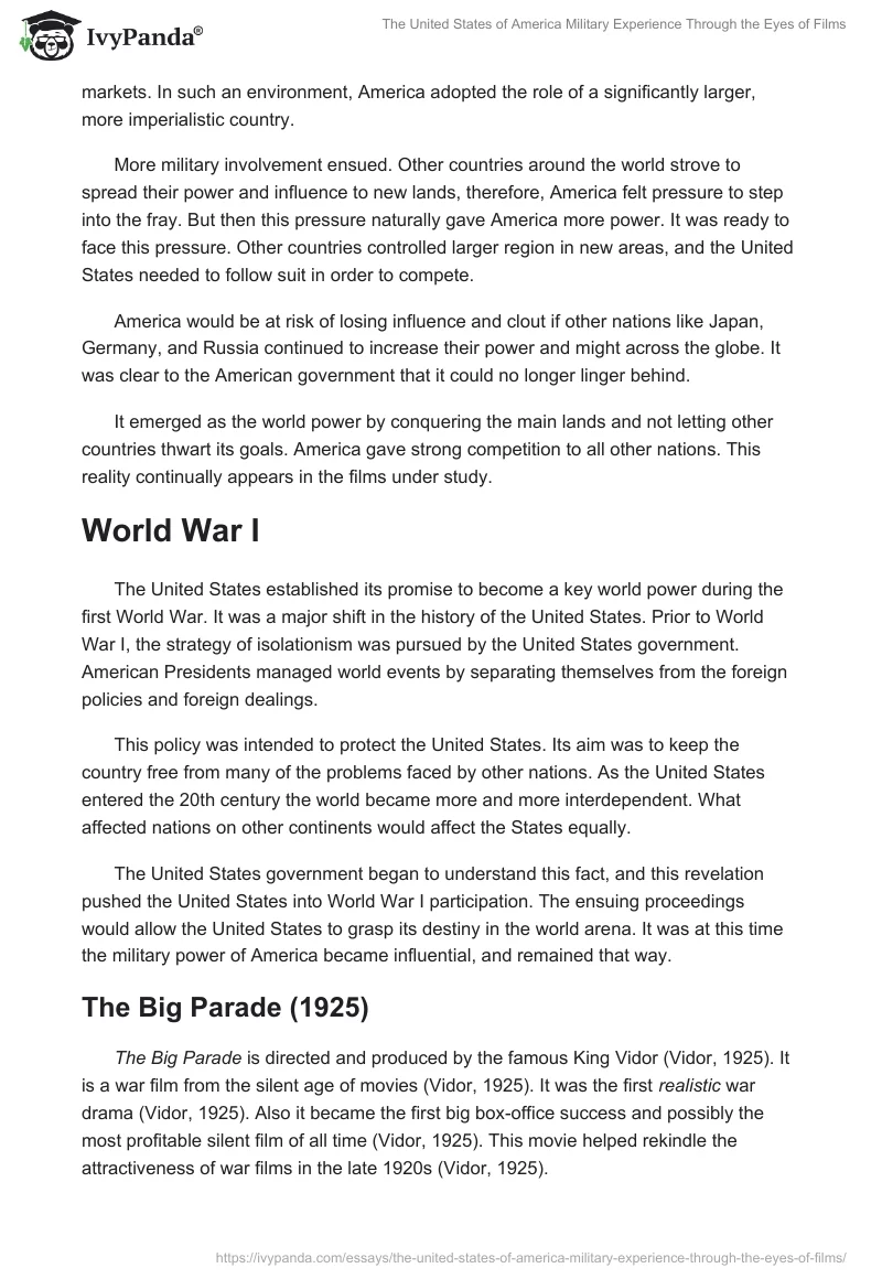The US Military Experience in Films. Page 2