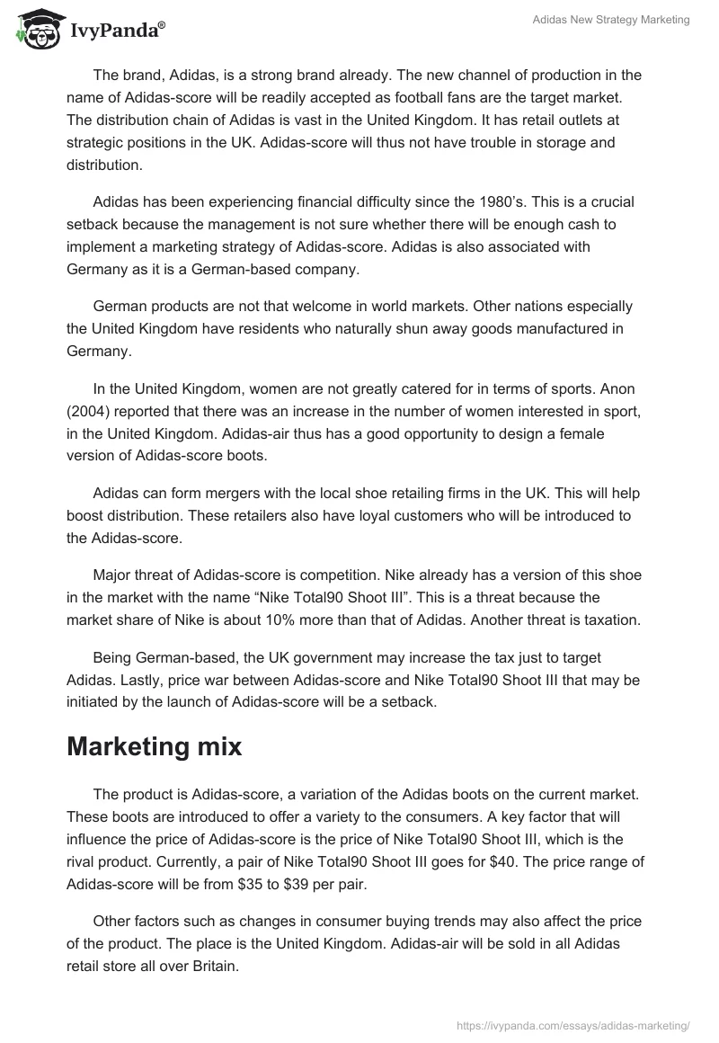 Adidas New Strategy Marketing. Page 3