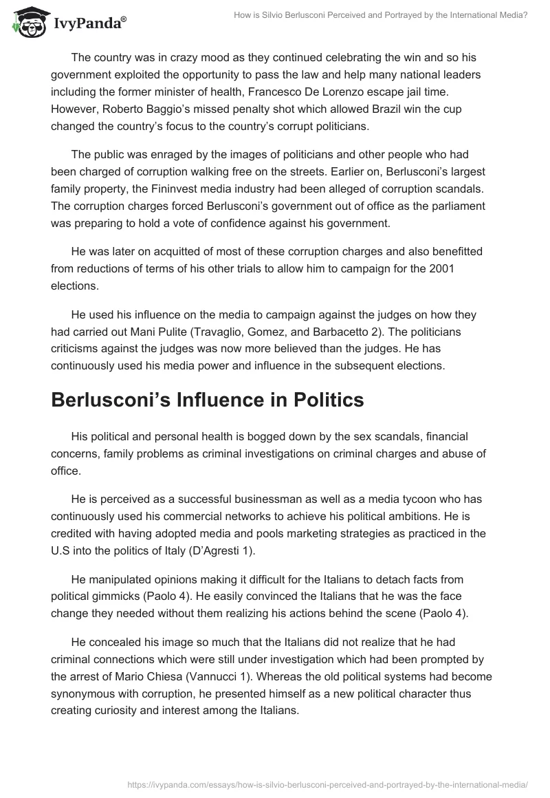 How is Silvio Berlusconi Perceived and Portrayed by the International Media?. Page 2