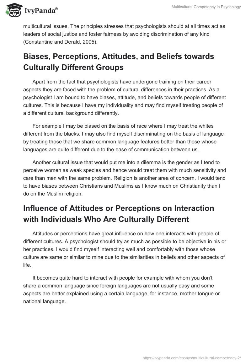 Multicultural Competency in Psychology. Page 2