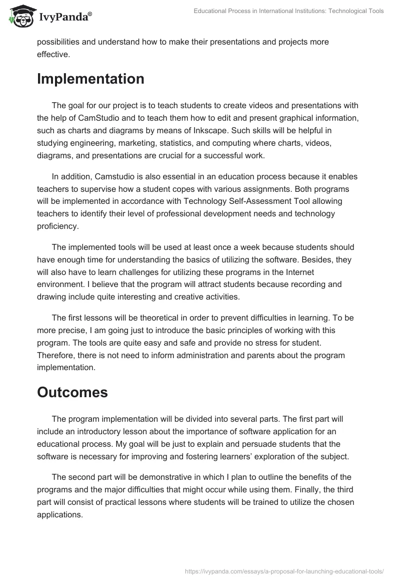 Educational Process in International Institutions: Technological Tools. Page 2