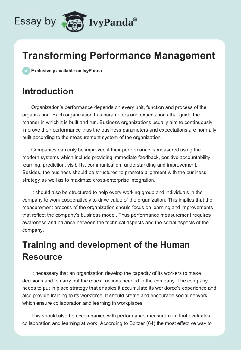Transforming Performance Management. Page 1