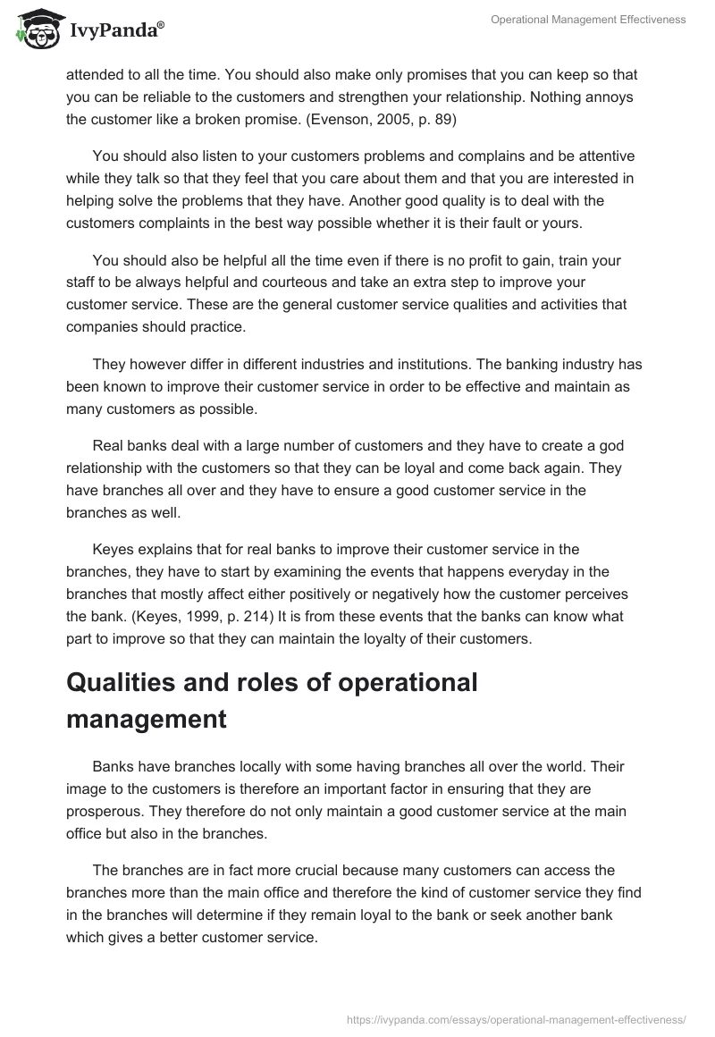 Operational Management Effectiveness. Page 3