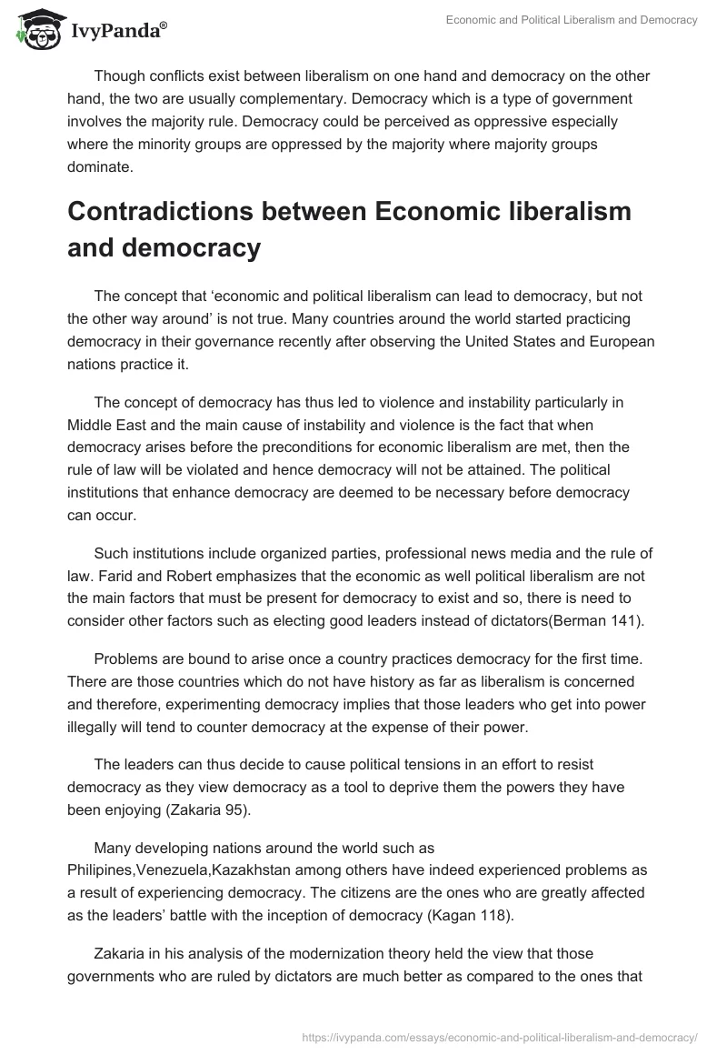 Economic and Political Liberalism and Democracy. Page 3