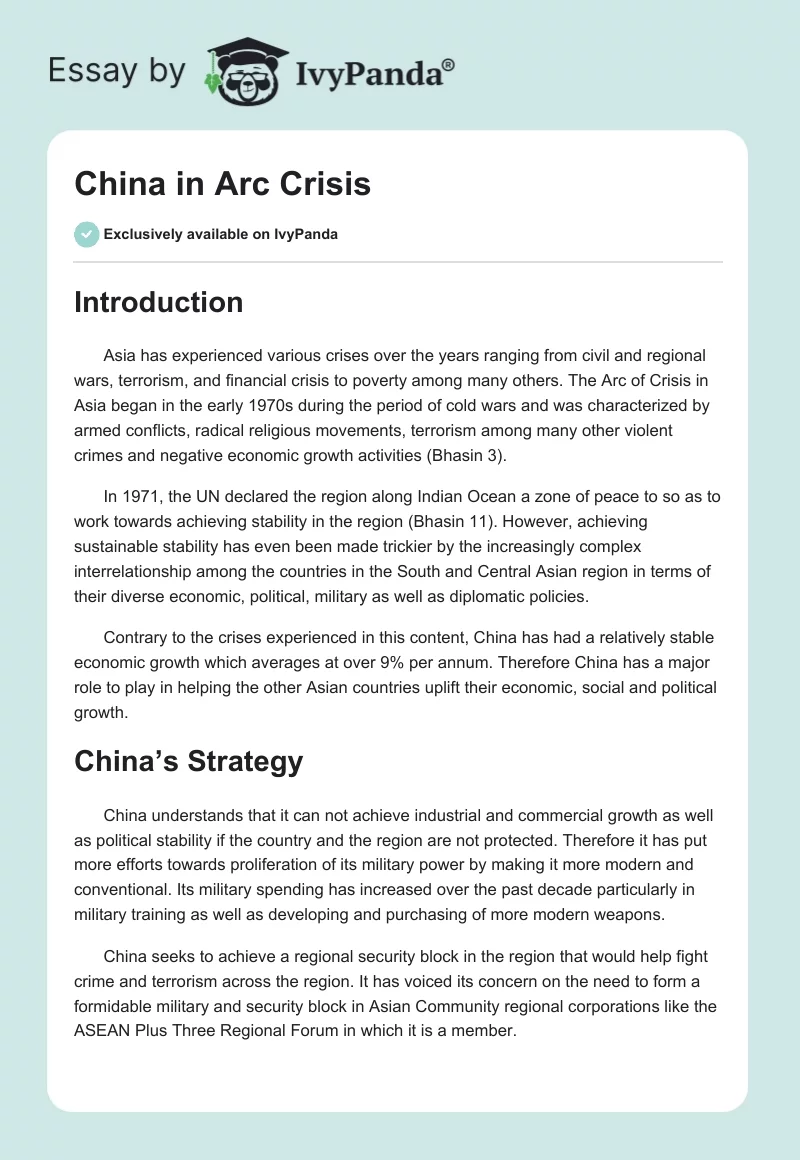 China in Arc Crisis. Page 1