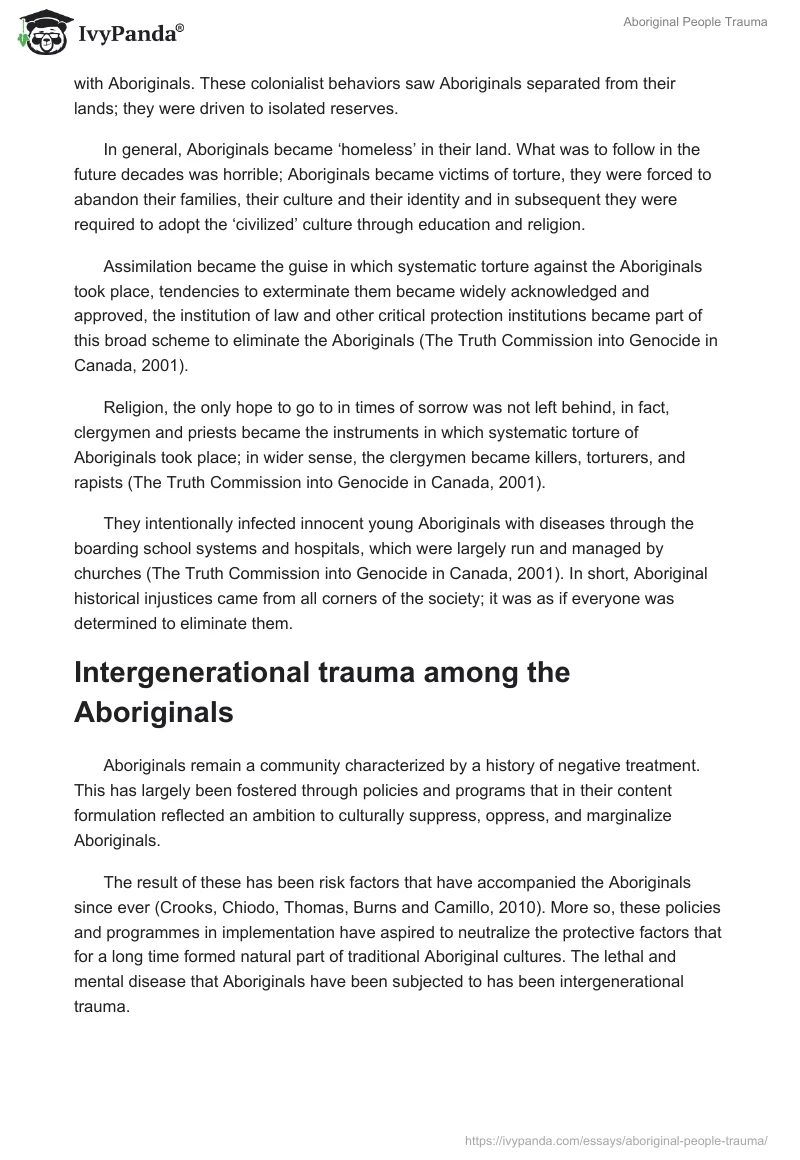 Aboriginal People Trauma. Page 3