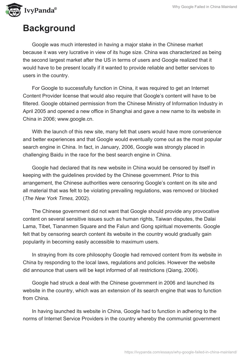 Why Google Failed in China Mainland. Page 3