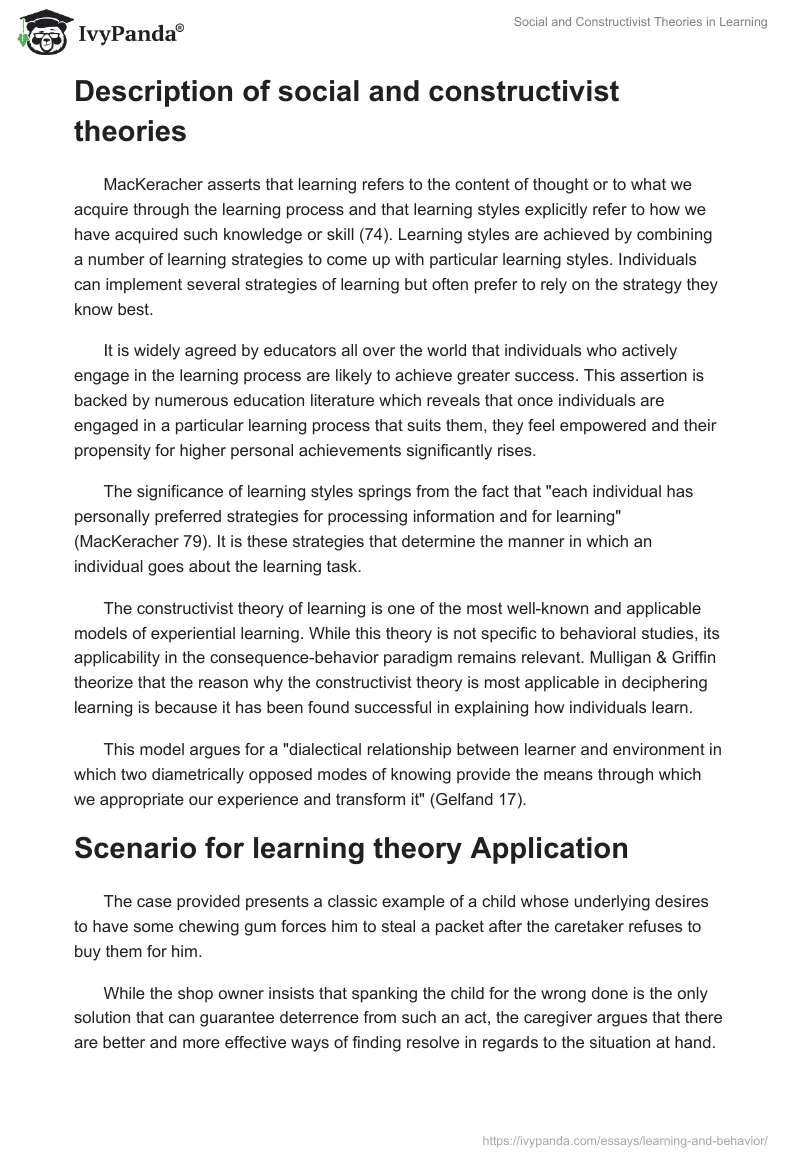 Social and Constructivist Theories in Learning. Page 2