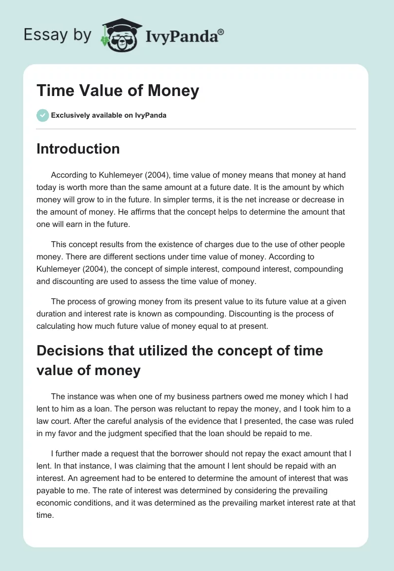 Time Value of Money. Page 1