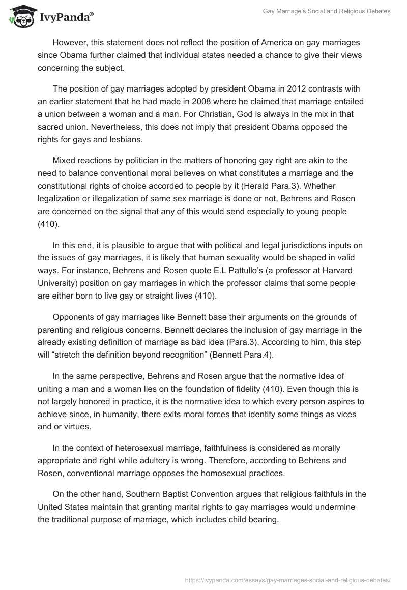 Gay Marriage's Social and Religious Debates. Page 2