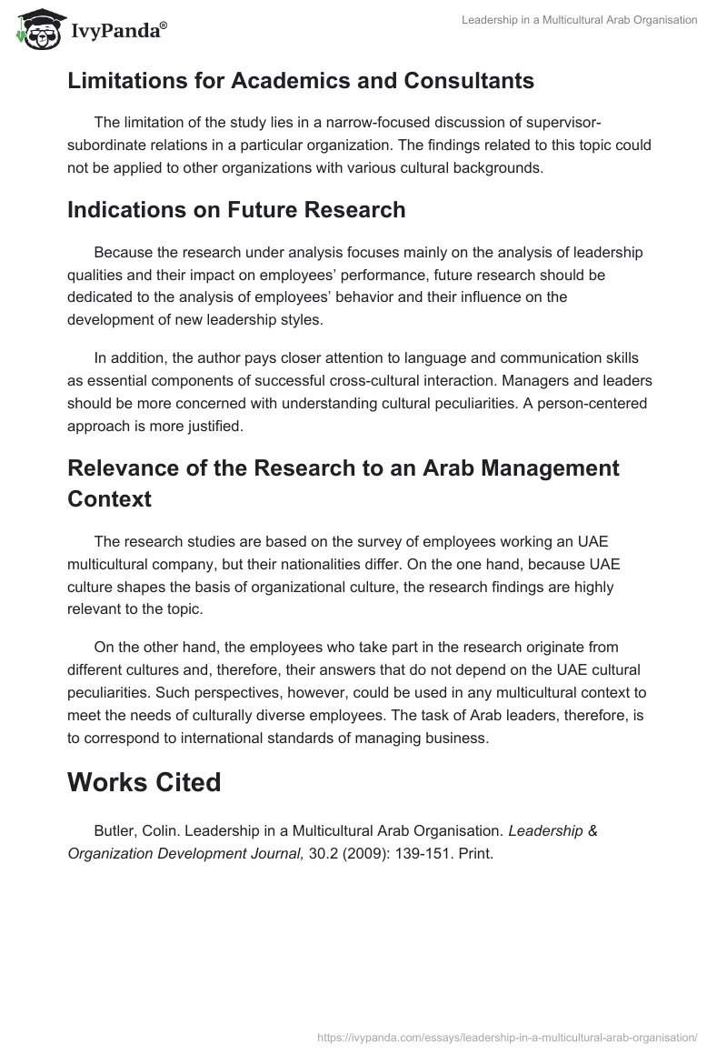 Leadership in a Multicultural Arab Organisation. Page 4