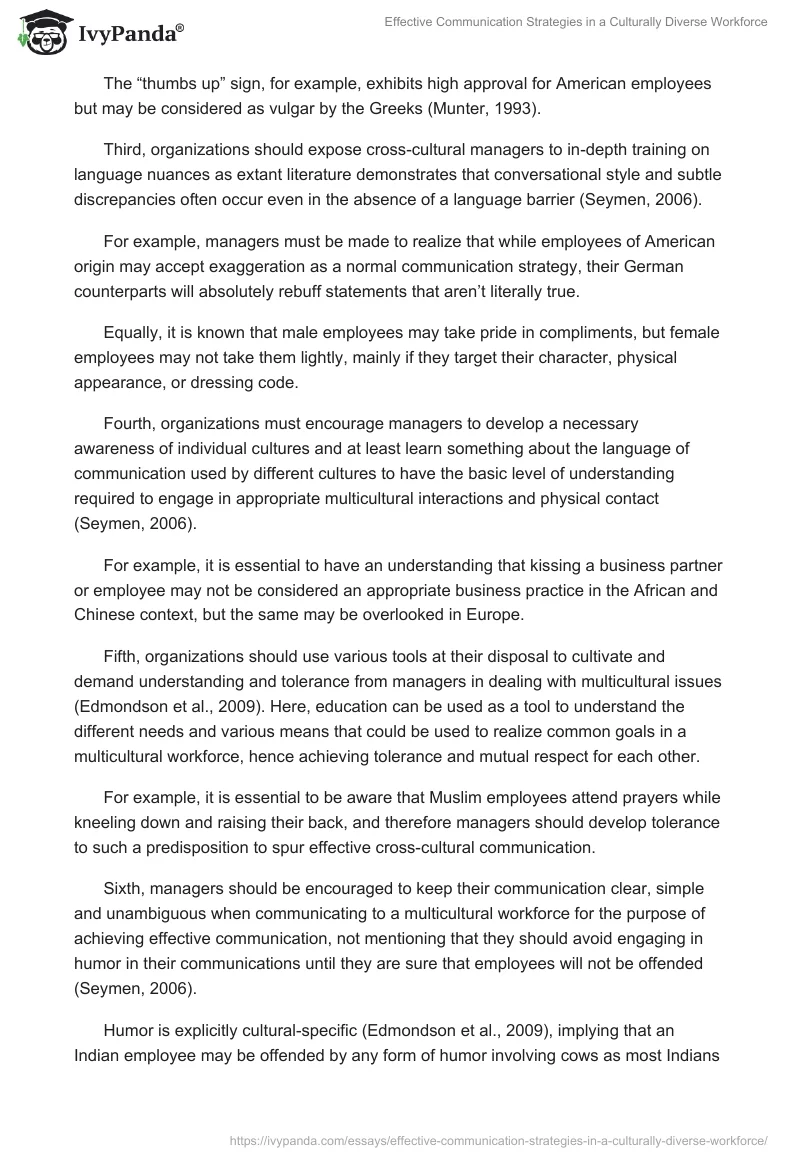 Effective Communication Strategies in a Culturally Diverse Workforce. Page 2
