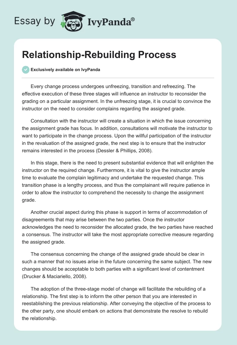 Relationship-Rebuilding Process. Page 1