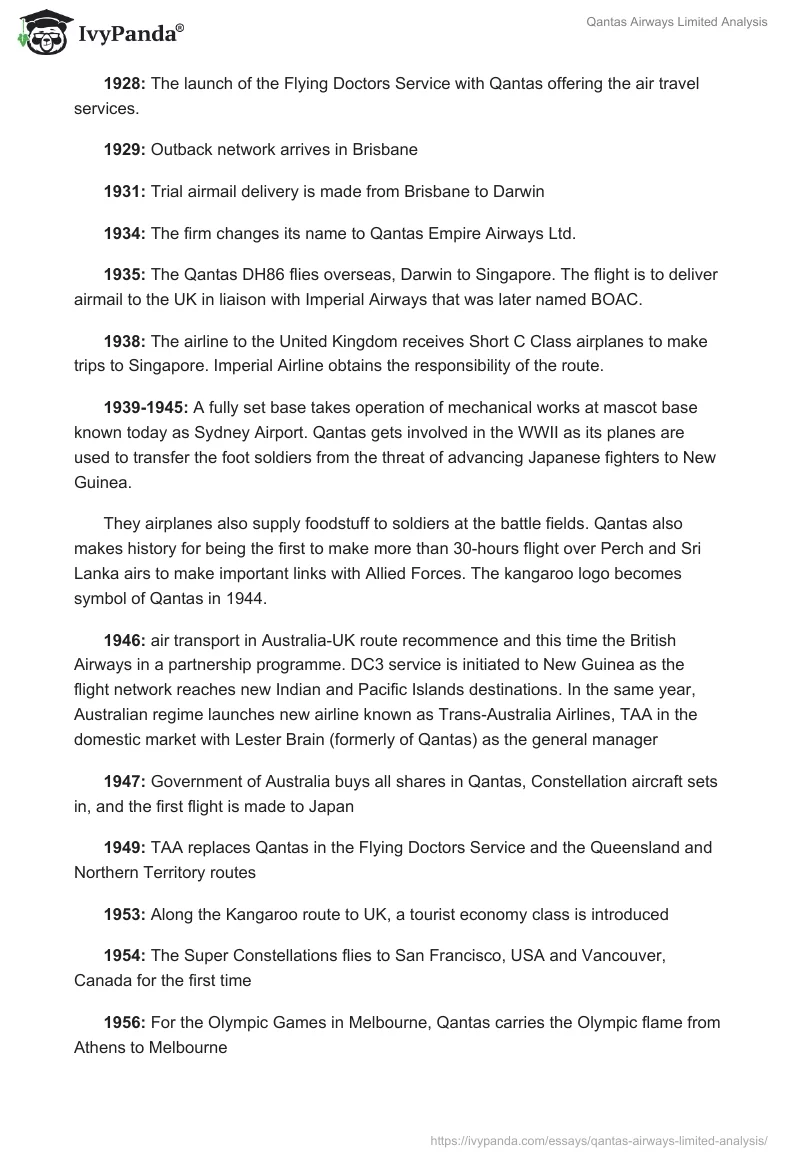 Qantas Airways Limited Analysis. Page 3