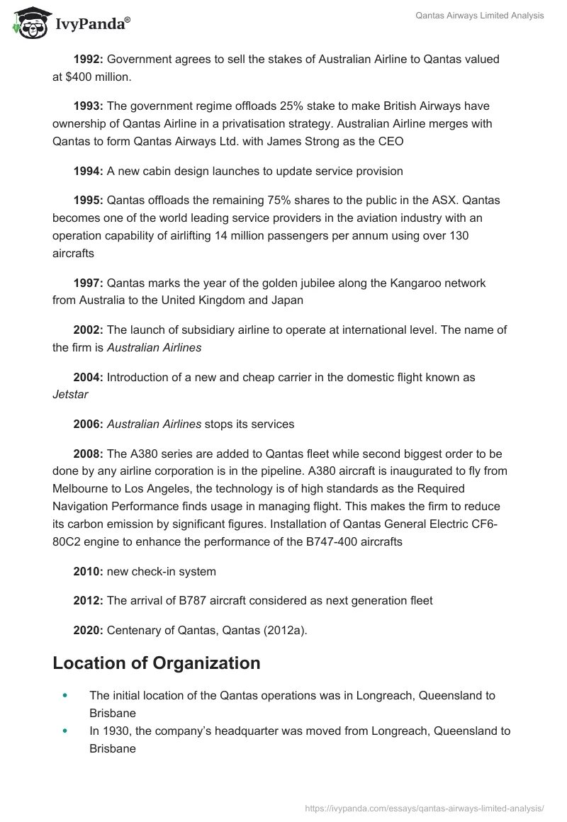 Qantas Airways Limited Analysis. Page 5