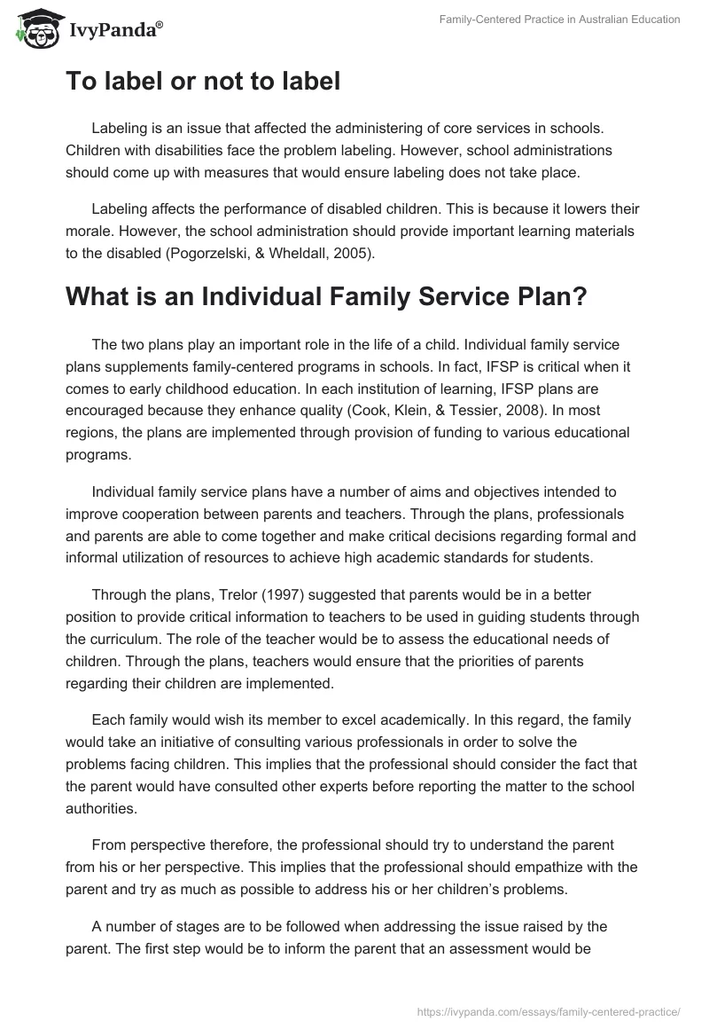 Family-Centered Practice in Australian Education. Page 2
