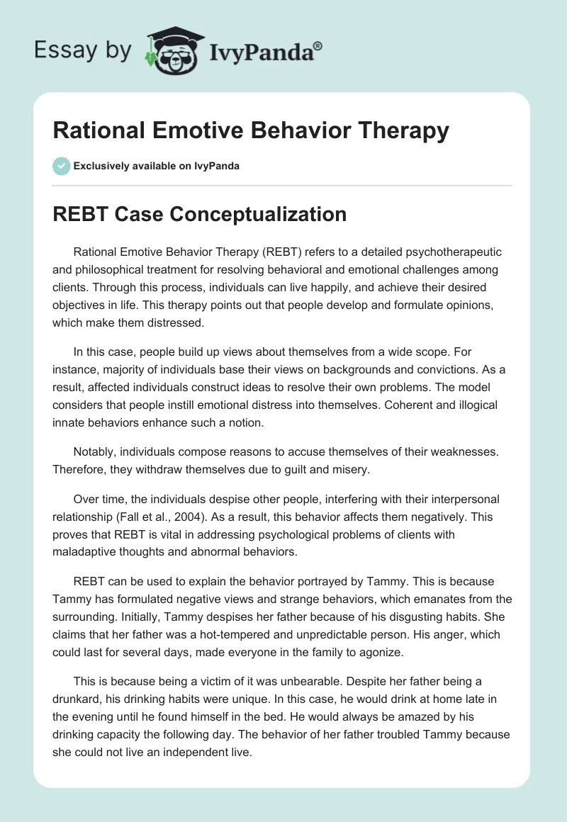 Rational Emotive Behavior Therapy. Page 1