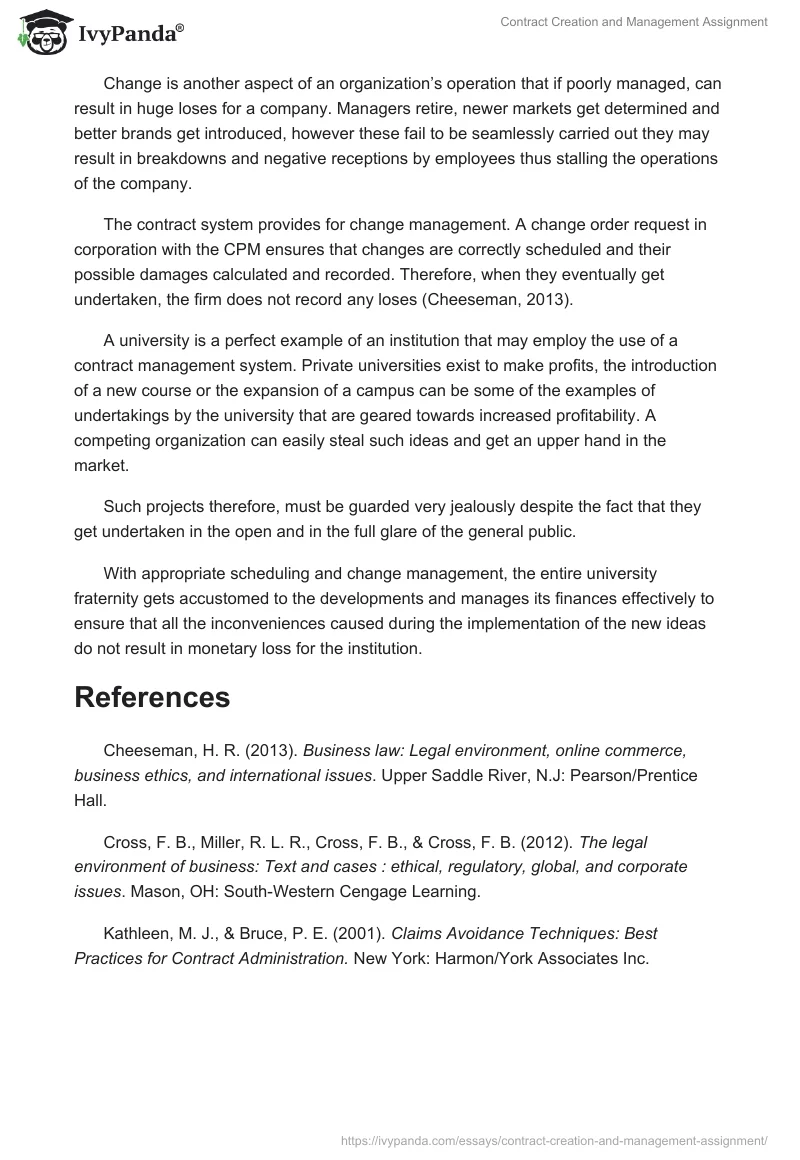 Contract Creation and Management Assignment. Page 2