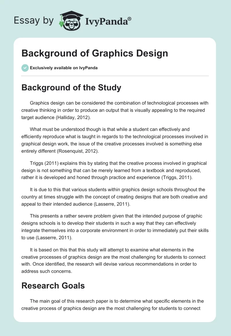 Background of Graphics Design. Page 1