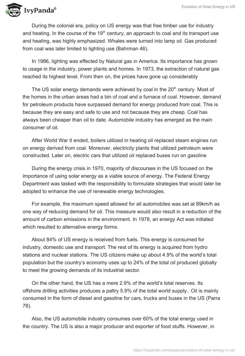 Evolution of Solar Energy in US. Page 2