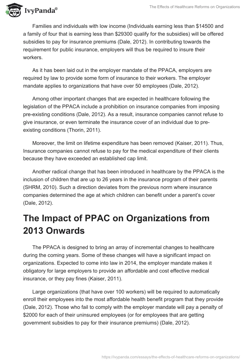 The Effects of Healthcare Reforms on Organizations. Page 2