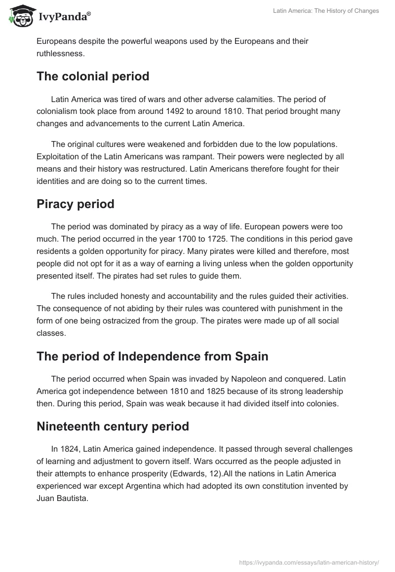 Latin America: The History of Changes. Page 2