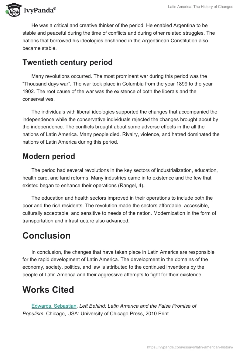 Latin America: The History of Changes. Page 3