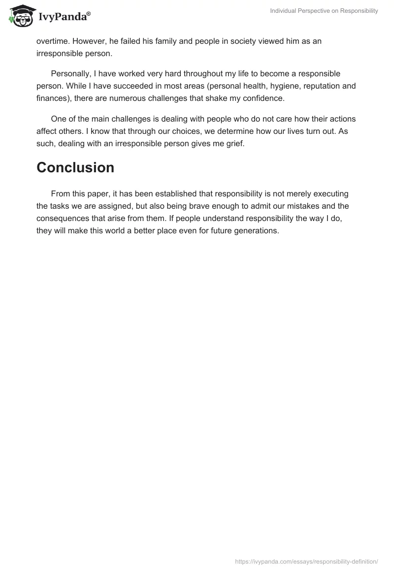 Individual Perspective on Responsibility. Page 3