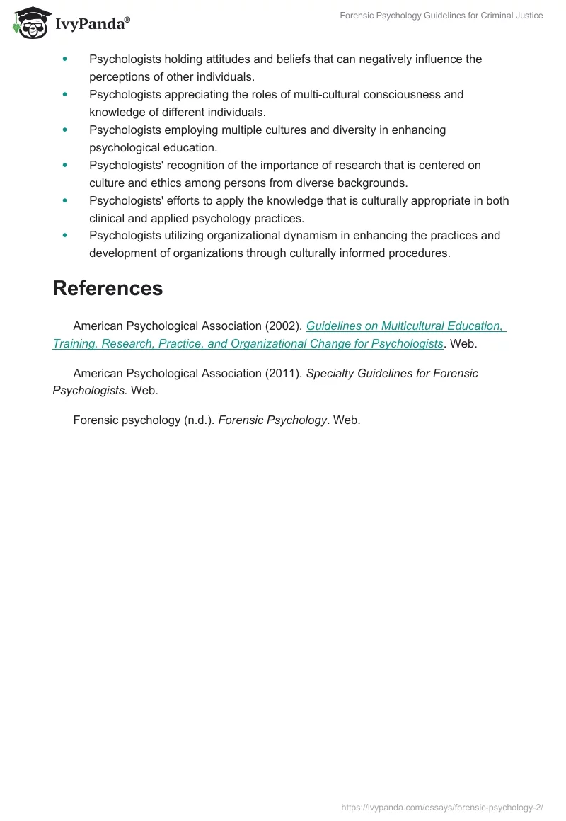Forensic Psychology Guidelines for Criminal Justice. Page 3