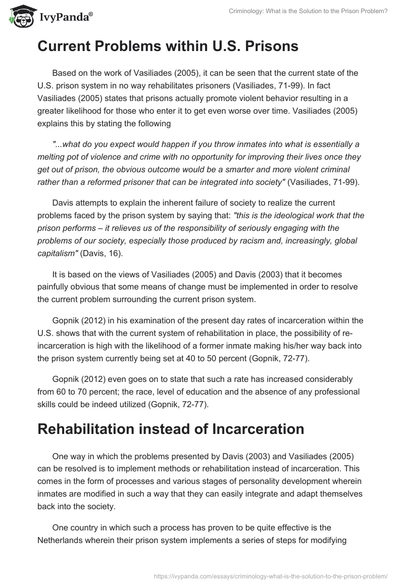 Criminology: What Is the Solution to the Prison Problem?. Page 2