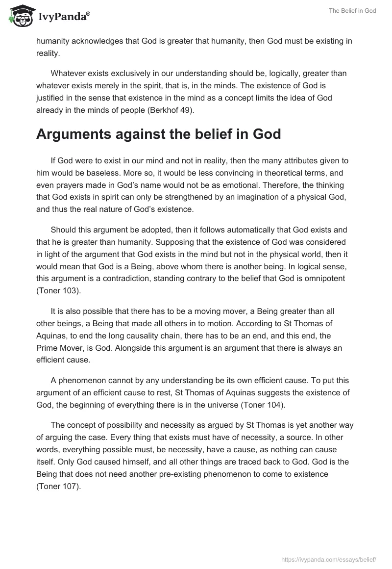 The Belief in God. Page 2