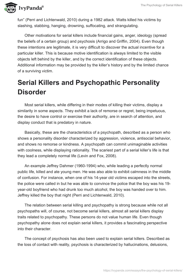 The Psychology of Serial Killers. Page 5
