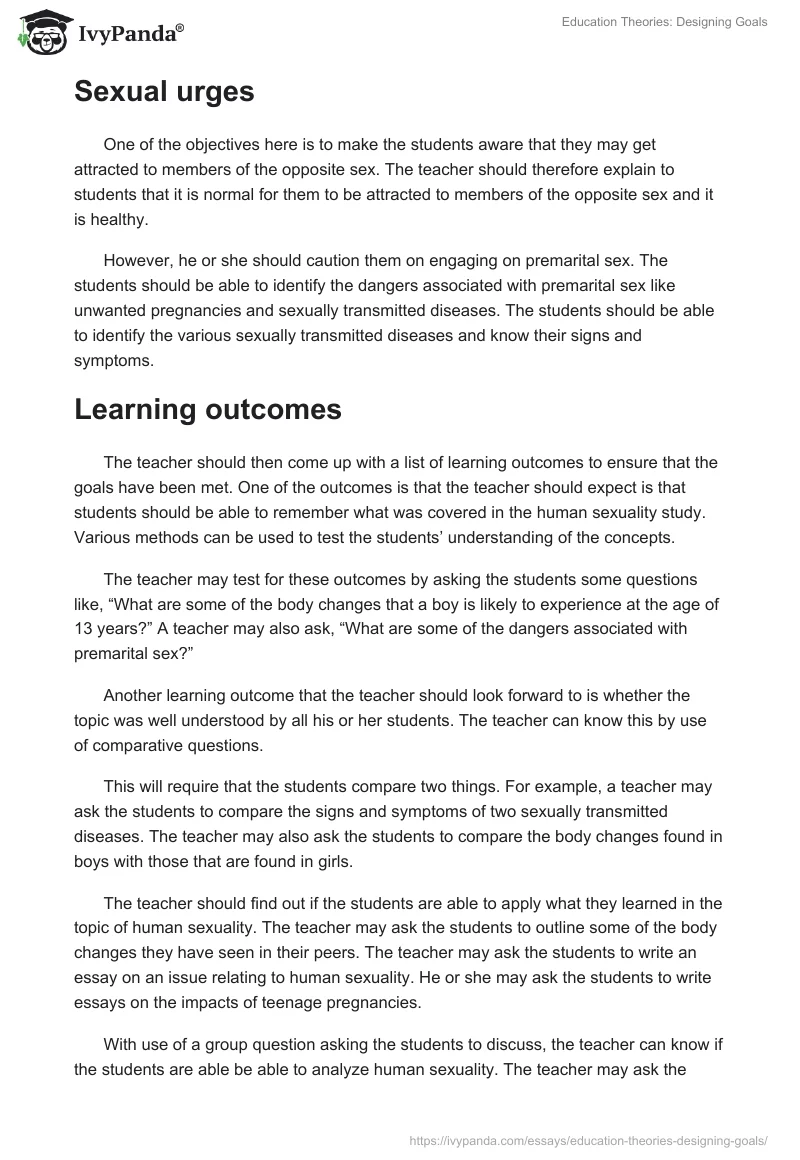 Education Theories: Designing Goals. Page 3