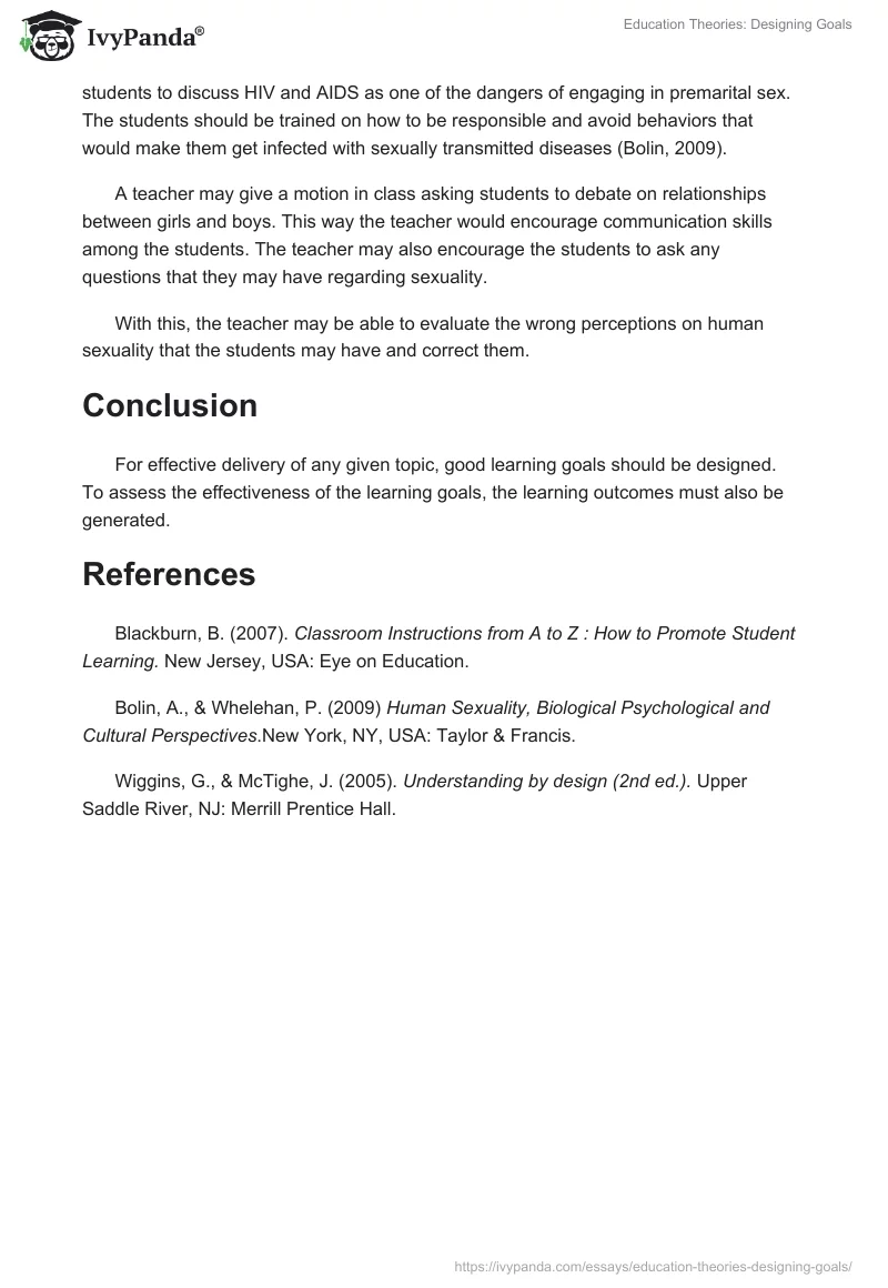 Education Theories: Designing Goals. Page 4