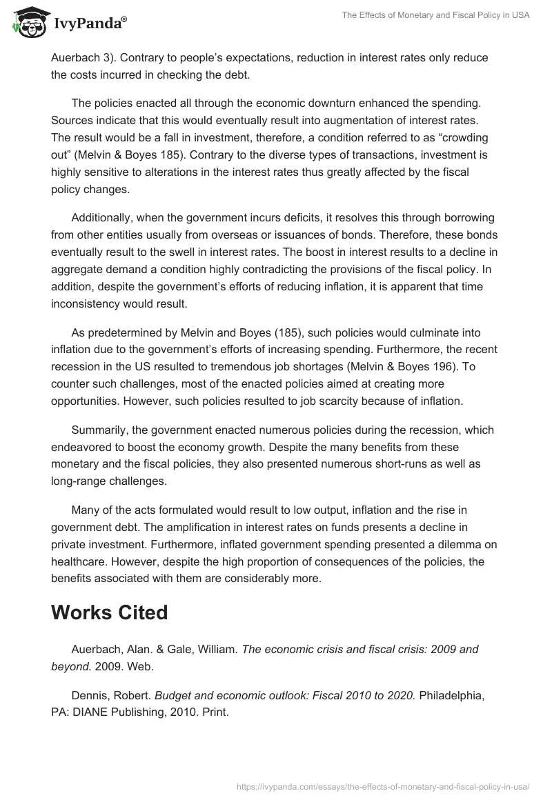 The Effects of Monetary and Fiscal Policy in USA. Page 4