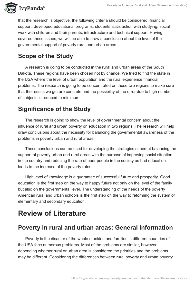 Poverty in America Rural and Urban Difference (Education). Page 2