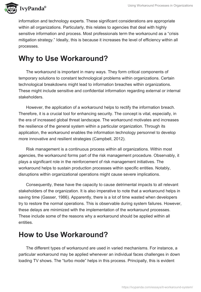 Using Workaround Processes in Organizations. Page 2