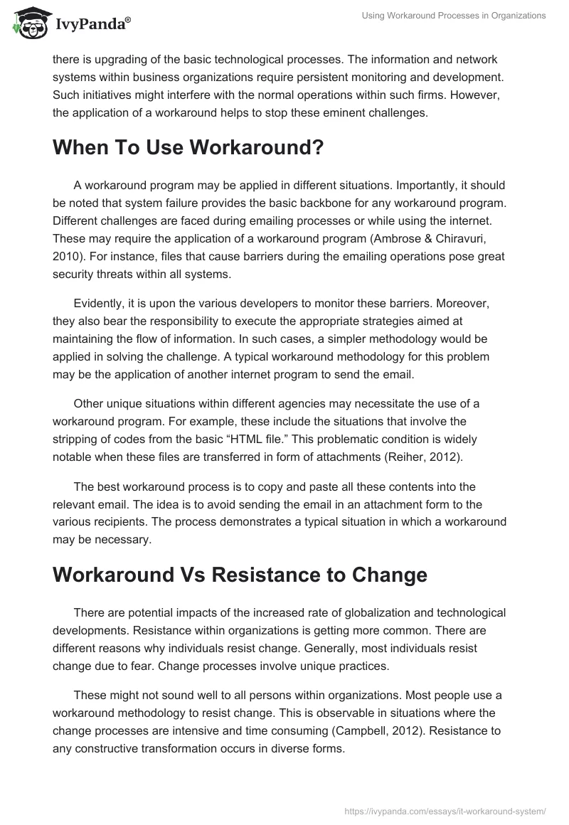 Using Workaround Processes in Organizations. Page 4