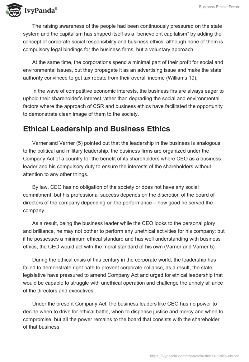 Business Ethics: Enron. Page 4