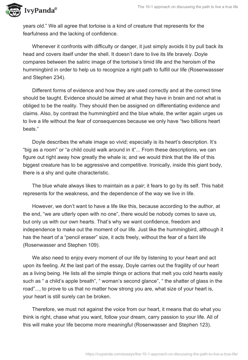 The 10-1 approach on discussing the path to live a true life. Page 3