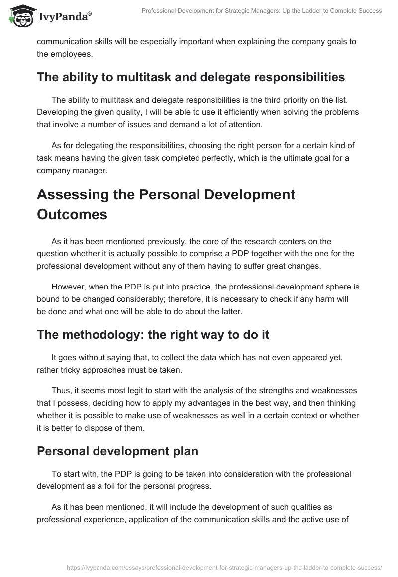 Professional Development for Strategic Managers: Up the Ladder to Complete Success. Page 3
