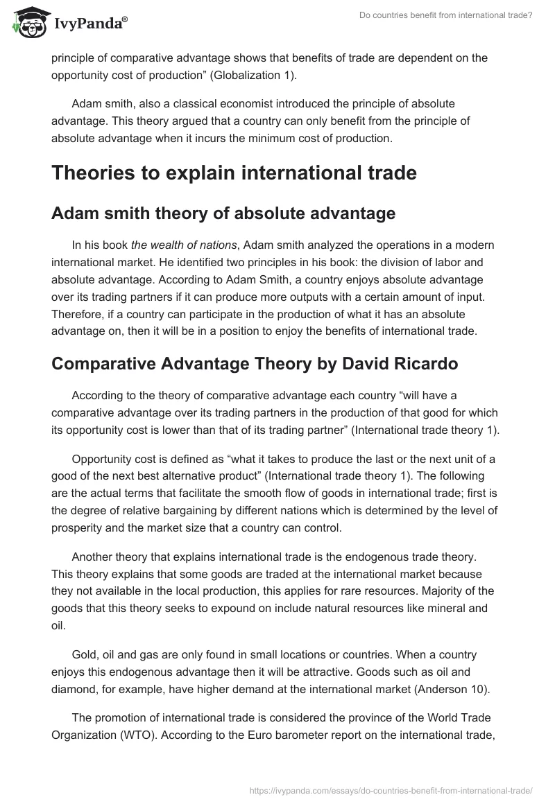 Do Countries Benefit From International Trade?. Page 2