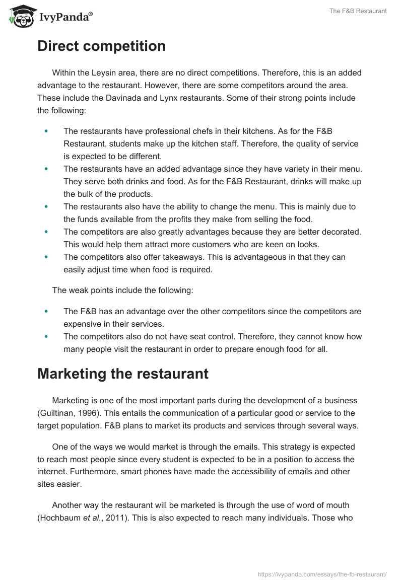The F&B Restaurant. Page 2