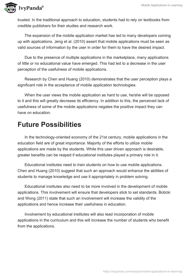 Mobile Applications in Learning. Page 4