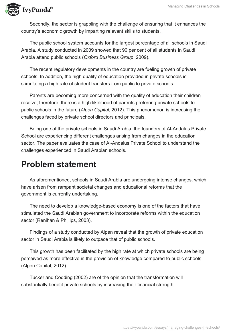 Managing Challenges in Schools. Page 2