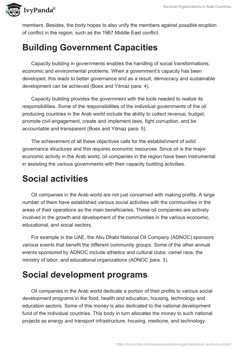 Sectoral Organizations in Arab Countries. Page 2