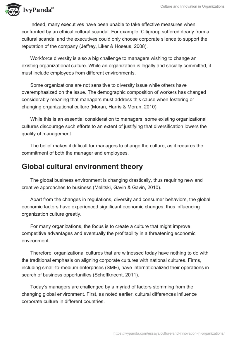 Culture and Innovation in Organizations. Page 3