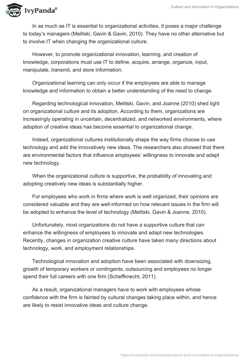 Culture and Innovation in Organizations. Page 5