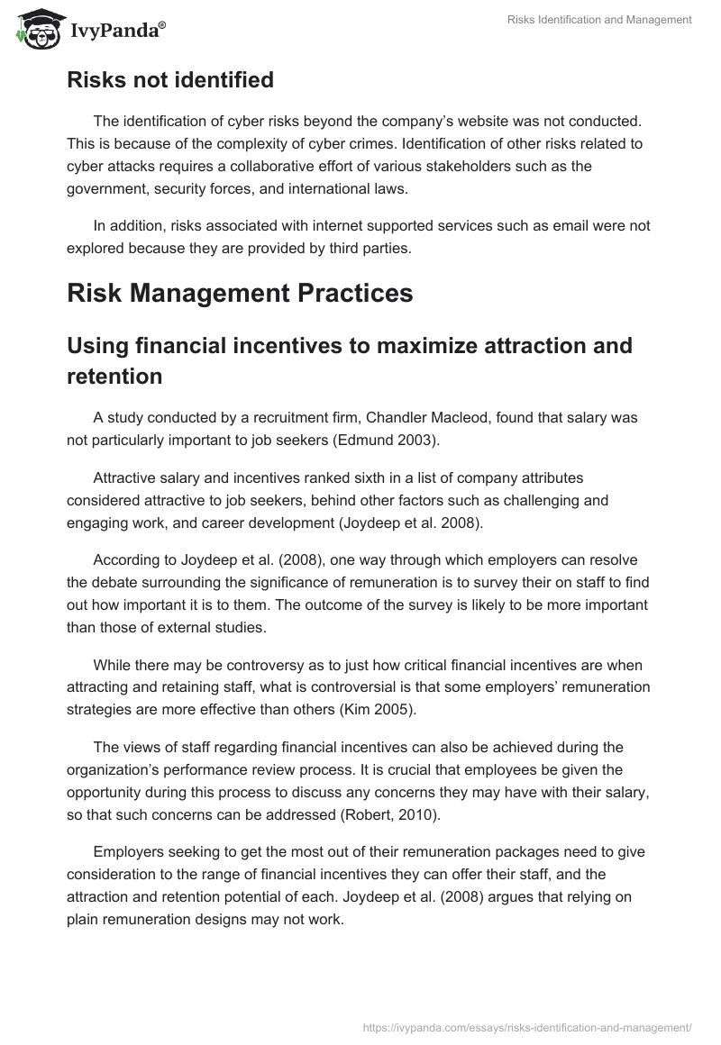 Risks Identification and Management. Page 5